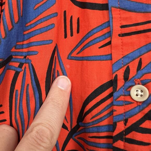 ALEXIS x TARGET Size Small Tropical Leaf Stretch Midi Pleated Shirtdress Pockets - Picture 5 of 13